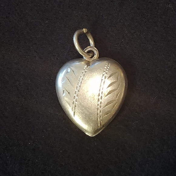 Vintage Jewelry - Vintage Sterling Engraved Puffy Heart Charm "Bert" Vintage Jewelry - Vintage Sterling Engraved Puffy Heart Charm "Bert"